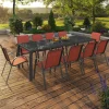 Salon de jardin 10 places chaises empilables terracotta table 240 cm*IDMarket Online