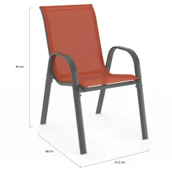 Salon de jardin 10 places chaises empilables terracotta table 240 cm*IDMarket Online