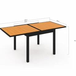 Salon de jardin avec table bois et noir + 8 chaises*IDMarket Discount