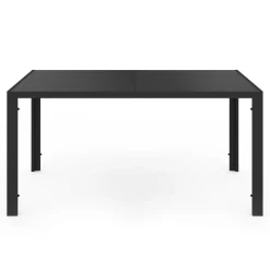 Salon de jardin avec table 150 cm et 6 chaises empilables noir et acier*IDMarket Best