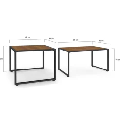 Salon de jardin bas 6 personnes canapés et fauteuils gris anthracite et cordage effet rotin avec tables basses*IDMarket Outlet