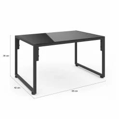 Salon de jardin bas 4 places en acier coloris gris anthracite*IDMarket Clearance