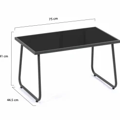 Salon de jardin bas 6 places terracotta*IDMarket