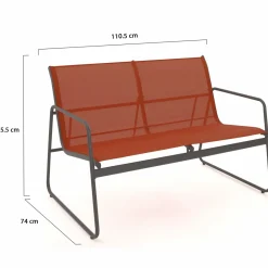 Salon de jardin bas 6 places terracotta*IDMarket