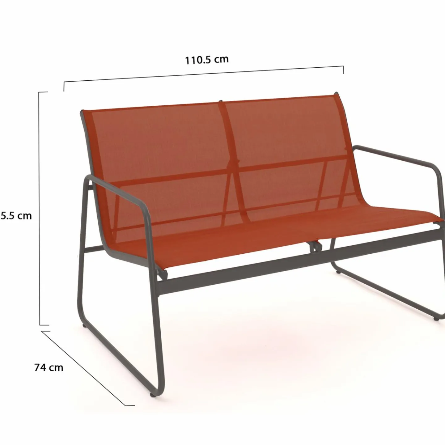 Salon de jardin bas 6 places terracotta*IDMarket