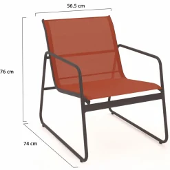 Salon de jardin bas 6 places terracotta*IDMarket