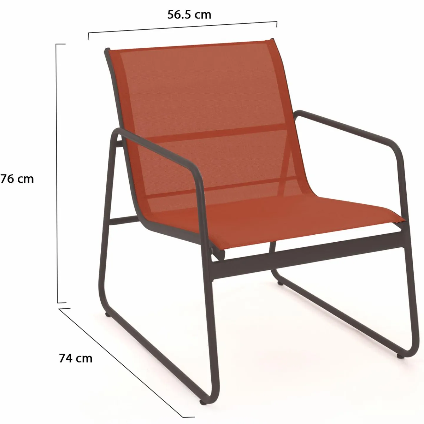 Salon de jardin bas 6 places terracotta*IDMarket