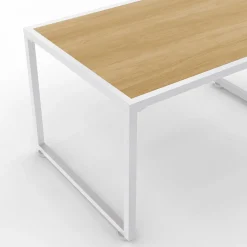 Salon de jardin bas 4 places acier blanc, cordage rotin clair et coussins beige*IDMarket