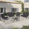 Salon de jardin bas 6 places en acier coloris gris anthracite*IDMarket Hot