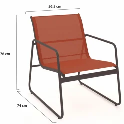 Salon de jardin bas 4 places terracotta*IDMarket Hot