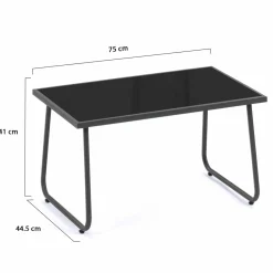 Salon de jardin bas 4 places terracotta*IDMarket Hot