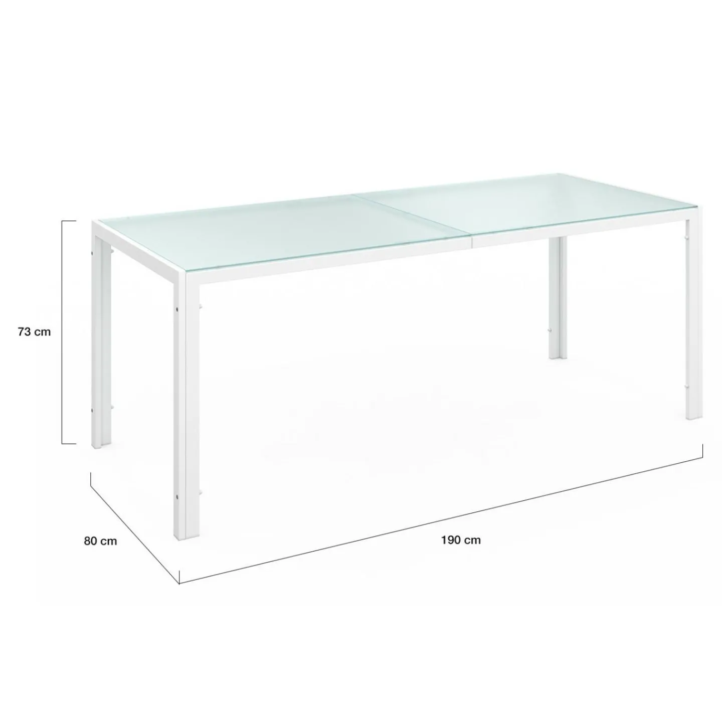 Salon de jardin blanc et beige table 190 cm et 8 chaises empilables*IDMarket Best