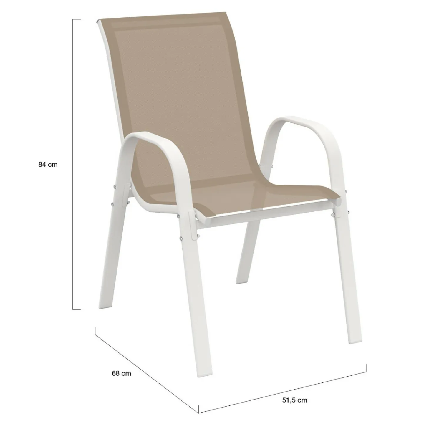 Salon de jardin blanc et beige table 190 cm et 8 chaises empilables*IDMarket Best