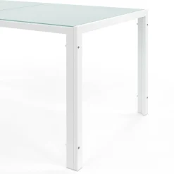 Salon de jardin blanc et beige table 190 cm et 8 chaises empilables*IDMarket Best