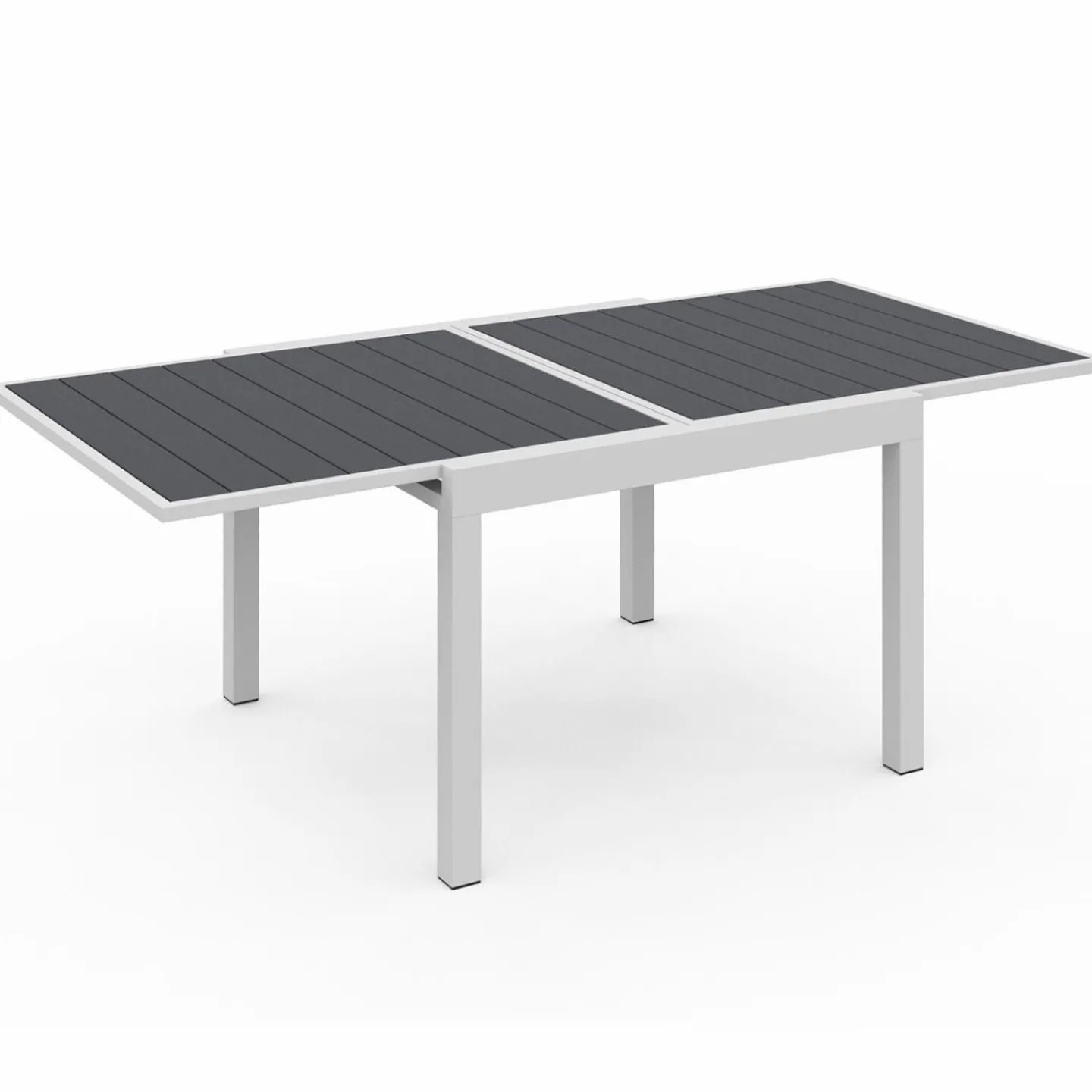 Salon de jardin blanc et gris avec table extensible + 8 chaises*IDMarket Clearance