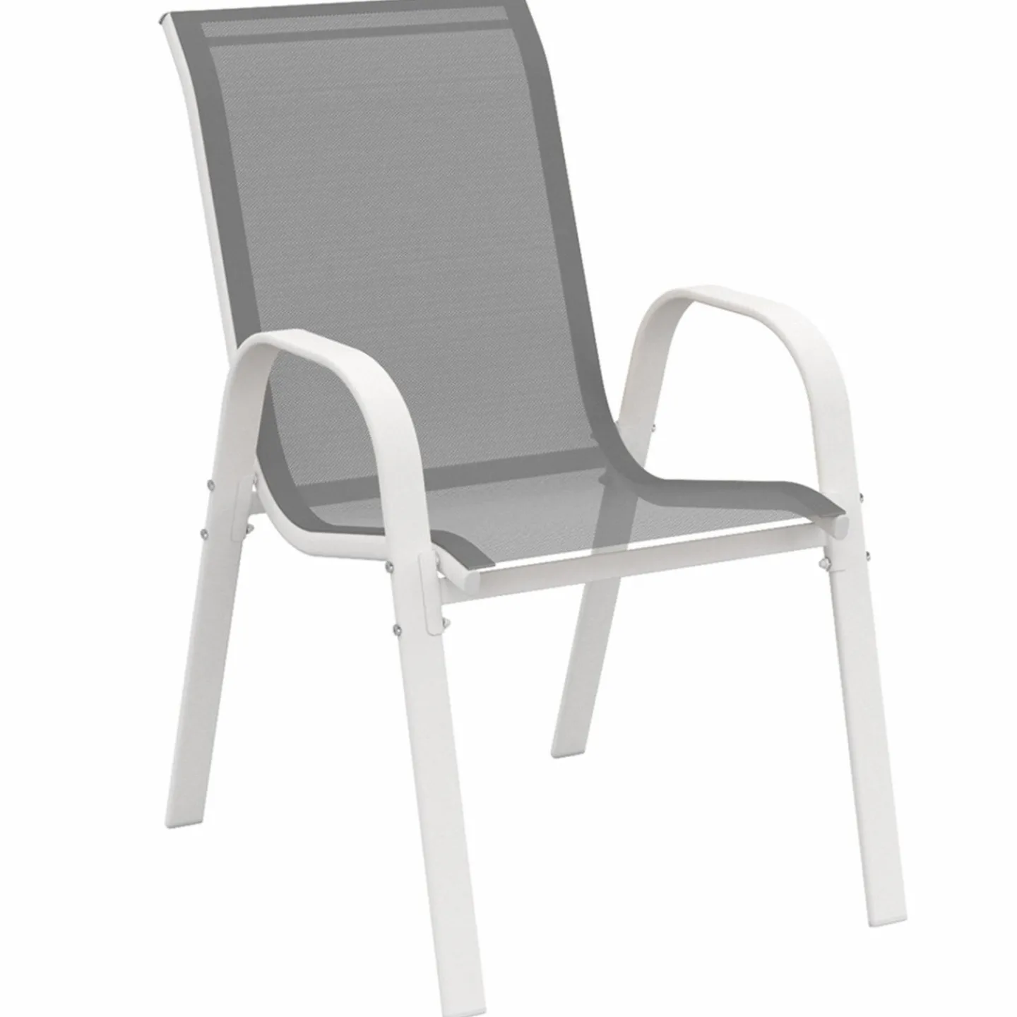 Salon de jardin blanc et gris avec table extensible + 8 chaises*IDMarket Clearance