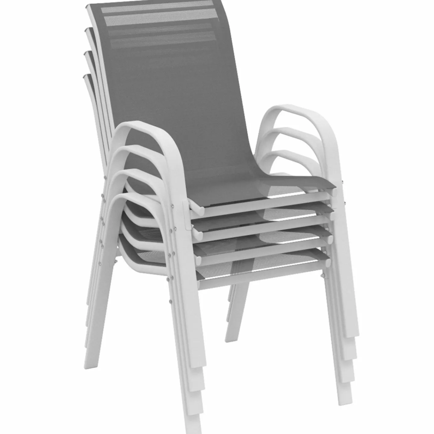 Salon de jardin blanc et gris avec table extensible + 8 chaises*IDMarket Clearance