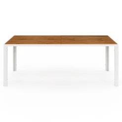 Salon de jardin bois et blanc avec table 190 cm et 8 chaises empilables*IDMarket