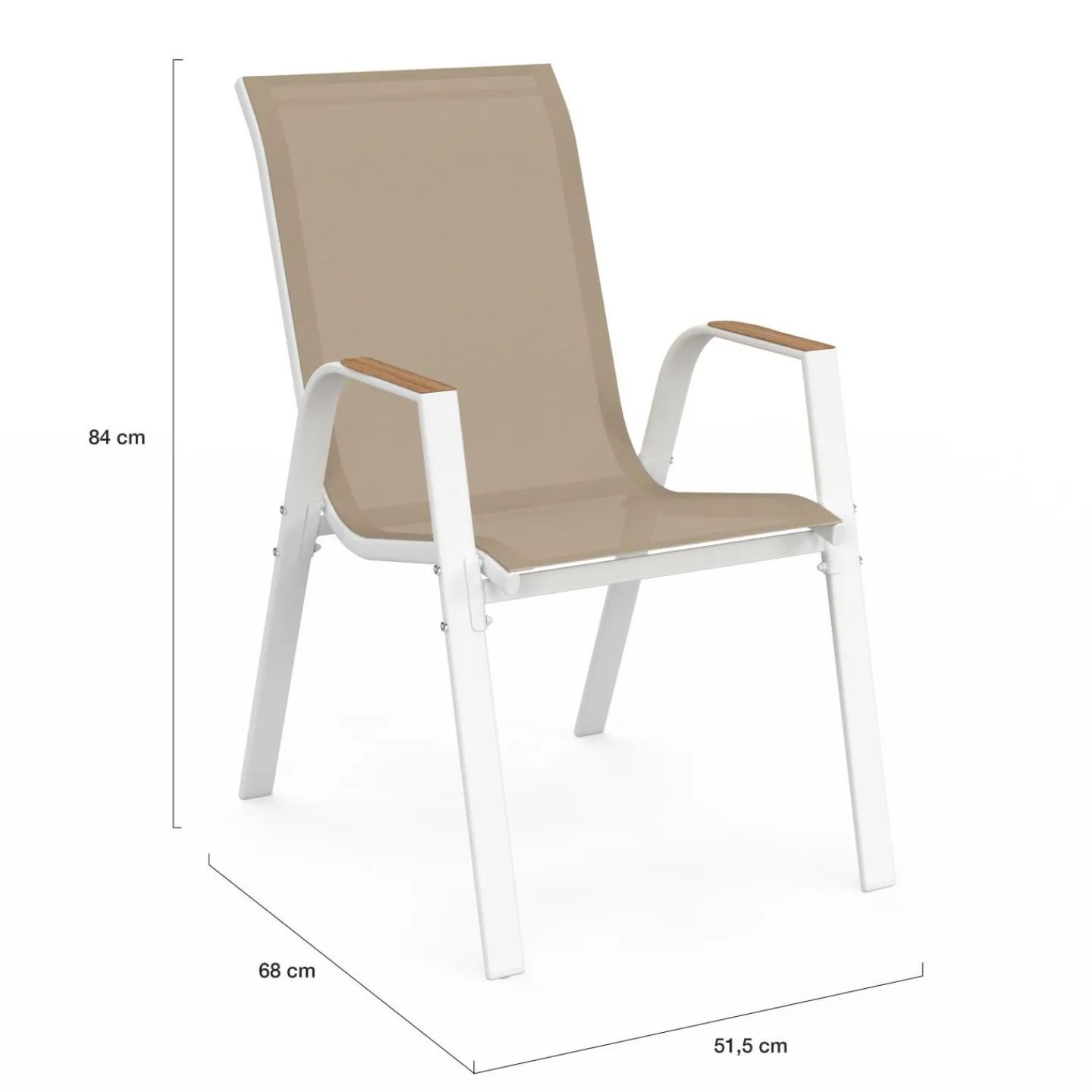 Salon de jardin bois et blanc avec table 190 cm et 8 chaises empilables*IDMarket