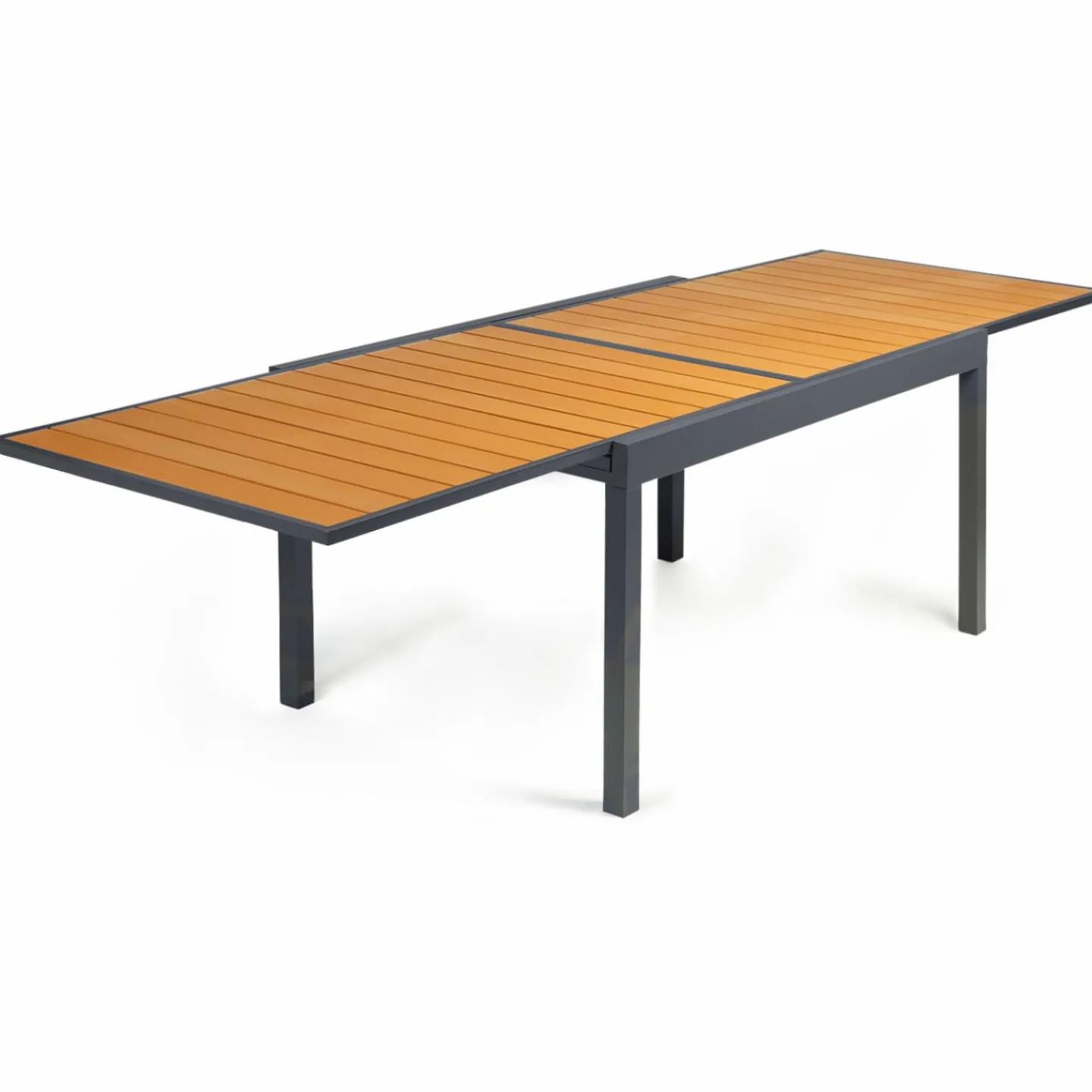 Salon de jardin bois et gris anthracite avec table extensible et 12 chaises*IDMarket Clearance