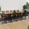 Salon de jardin bois et noir extensible*IDMarket Outlet