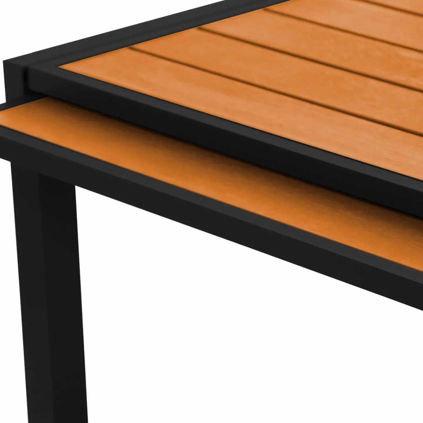 Salon de jardin bois et noir extensible*IDMarket Outlet
