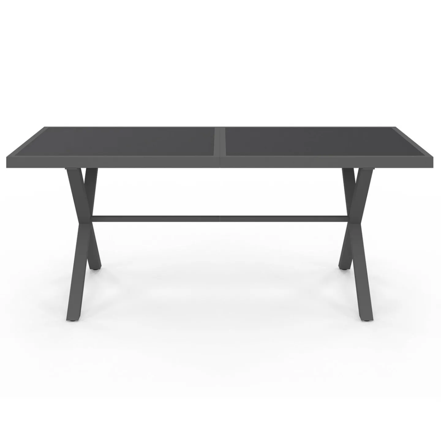 Salon de jardin et chaises empilables gris anthracite*IDMarket