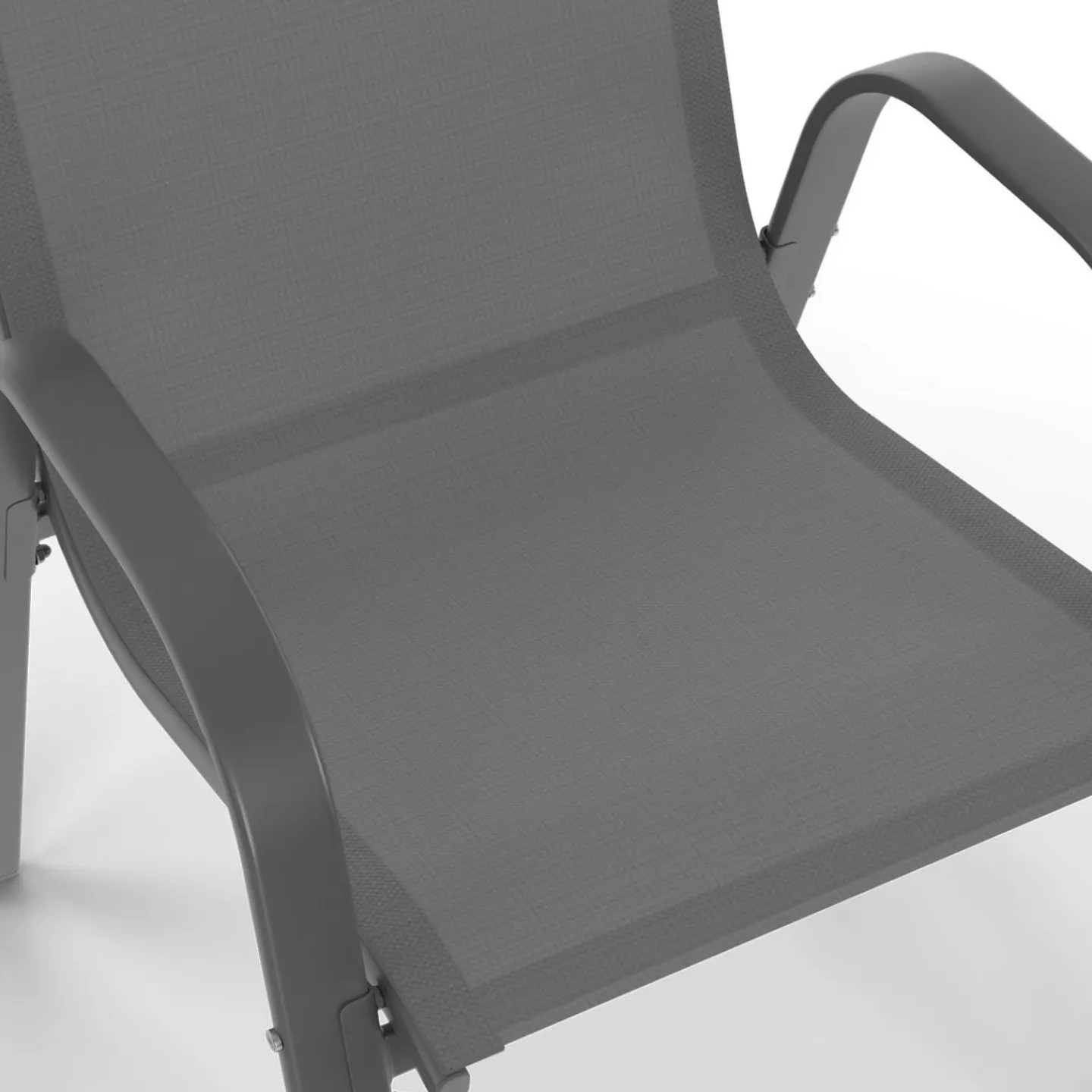 Salon de jardin et chaises empilables gris anthracite*IDMarket