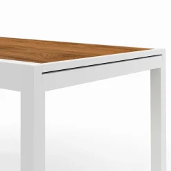 Salon de jardin extensible 12 personnes table 135/270 cm plateau effet bois et chaises empilables blanc et bois*IDMarket Online