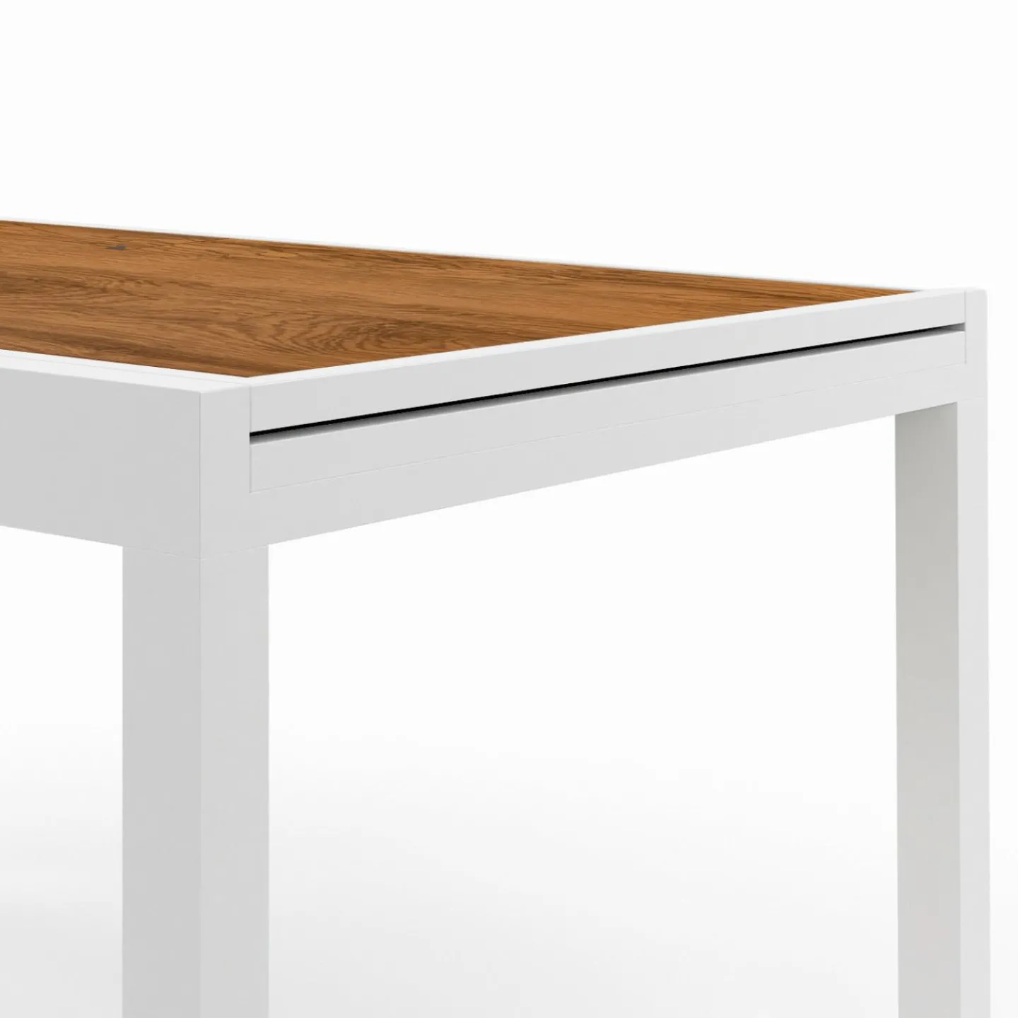 Salon de jardin extensible 12 personnes table 135/270 cm plateau effet bois et chaises empilables blanc et bois*IDMarket Online