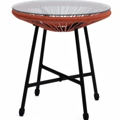 Salon de jardin fil plastique terracotta*IDMarket Best