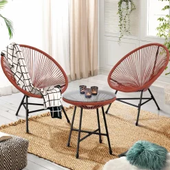 Salon de jardin fil plastique terracotta*IDMarket Best