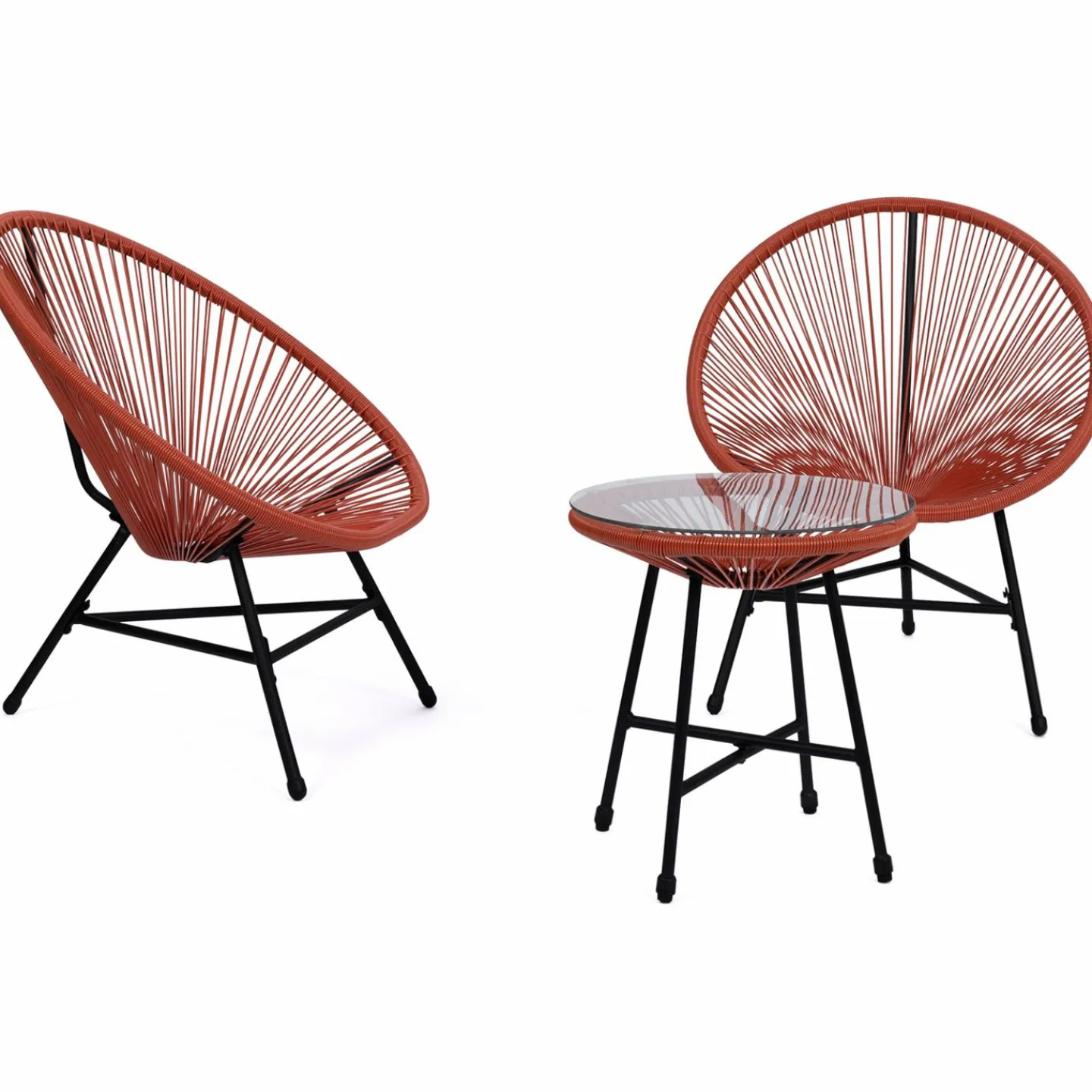 Salon de jardin fil plastique terracotta*IDMarket Best