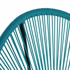 Salon de jardin fil plastique bleu*IDMarket