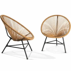 Salon de jardin fil plastique effet rotin*IDMarket Sale