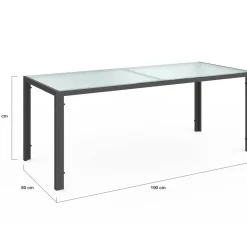 Salon de jardin gris anthracite table 190 cm et 8 chaises empilables*IDMarket Best