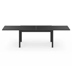 Salon de jardin noir avec table extensible et 12 chaises empilables*IDMarket