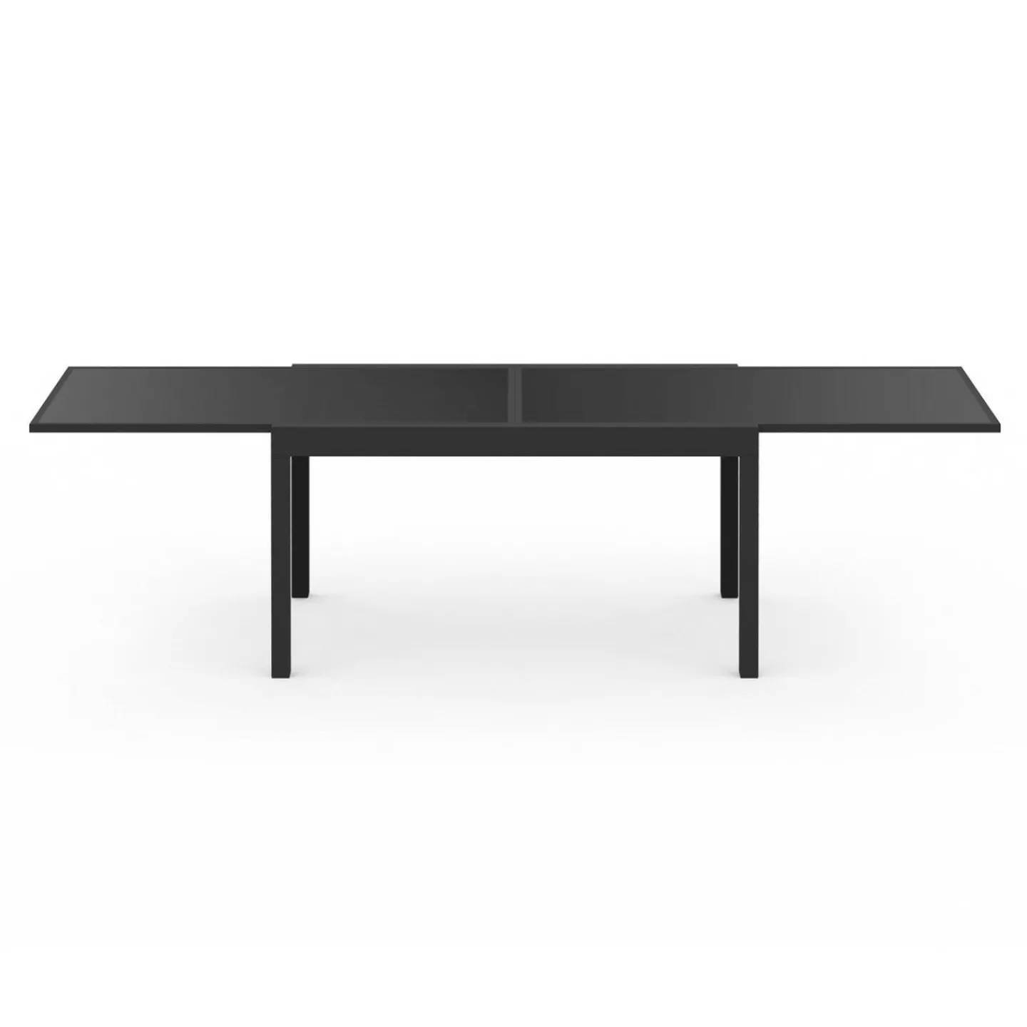 Salon de jardin noir avec table extensible et 12 chaises empilables*IDMarket