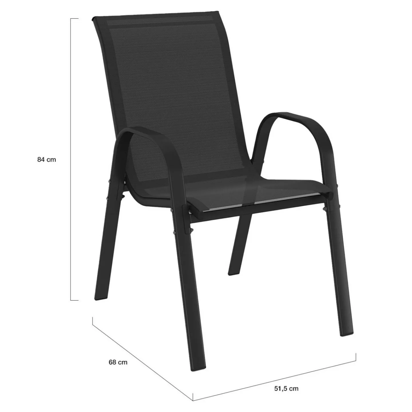 Salon de jardin noir avec table extensible et 12 chaises empilables*IDMarket