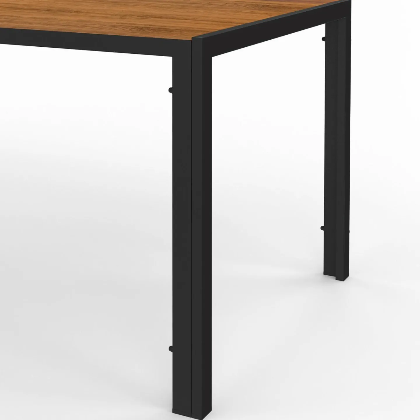 Salon de jardin noir et bois avec table 150 cm plateau verre trempé effet bois et 6 chaises empilables*IDMarket Hot