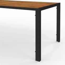 Salon de jardin noir et bois table de jardin 240 cm avec 10 chaises empilables*IDMarket New