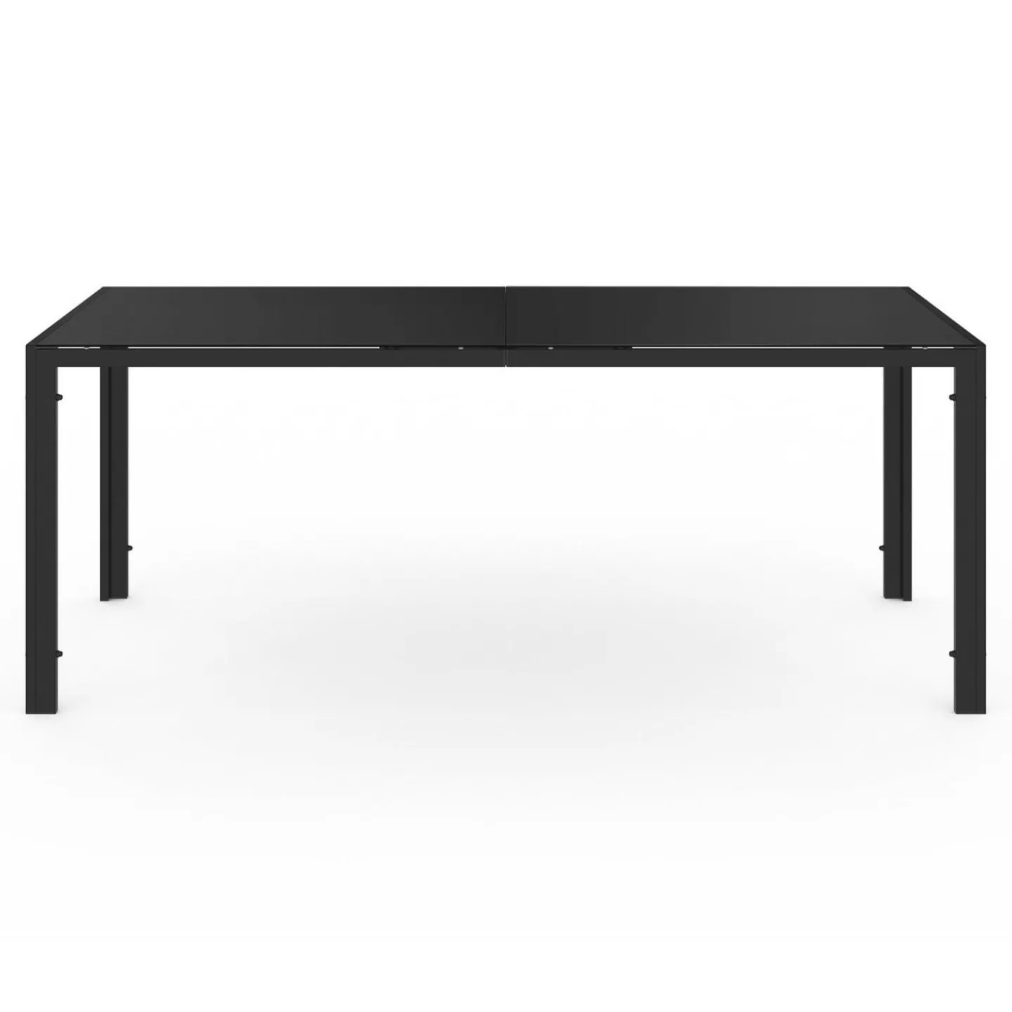 Salon de jardin noir table 190 cm et 8 chaises empilables*IDMarket Outlet