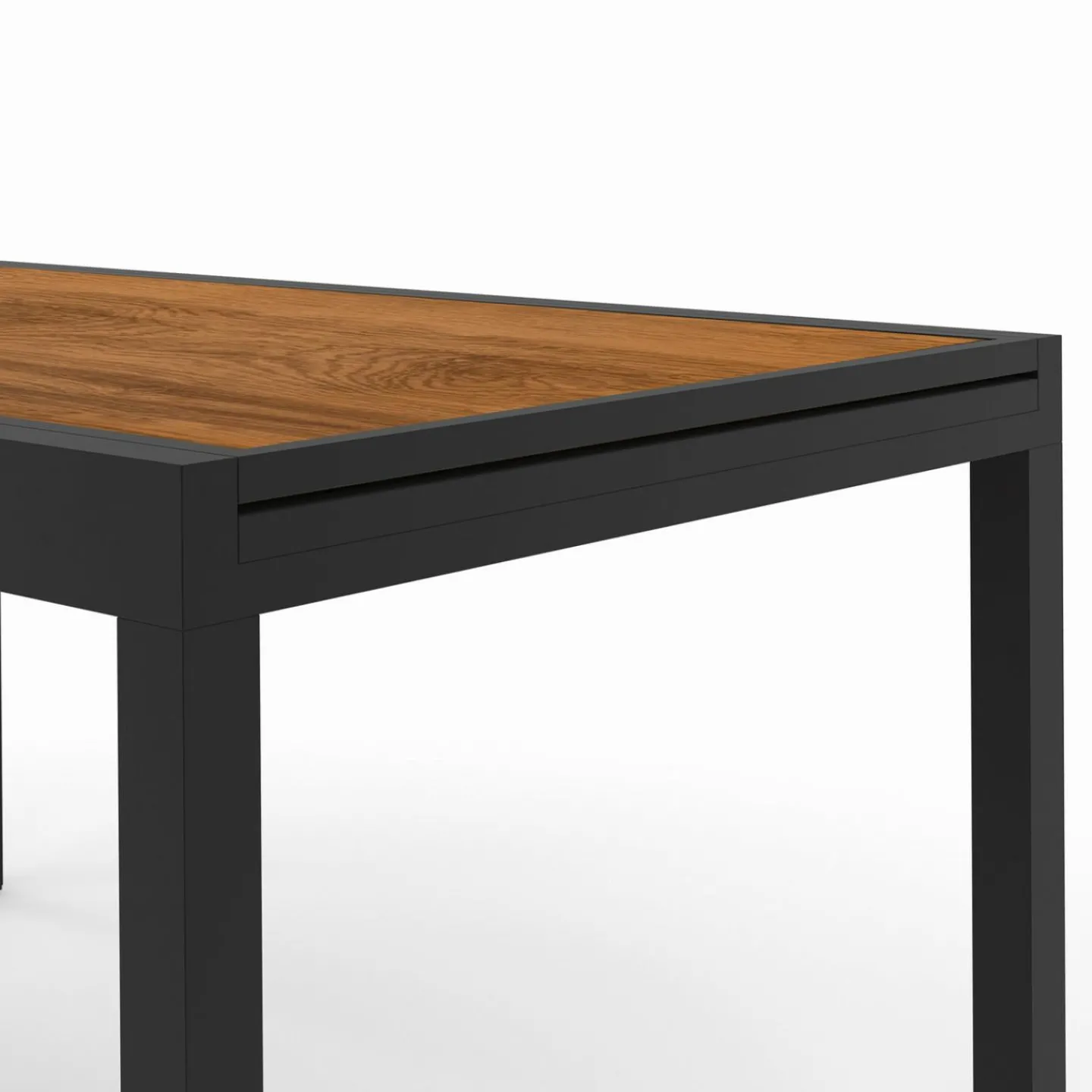 Salon de jardin table extensible avec plateau verre trempé effet bois et chaises empilables*IDMarket Outlet