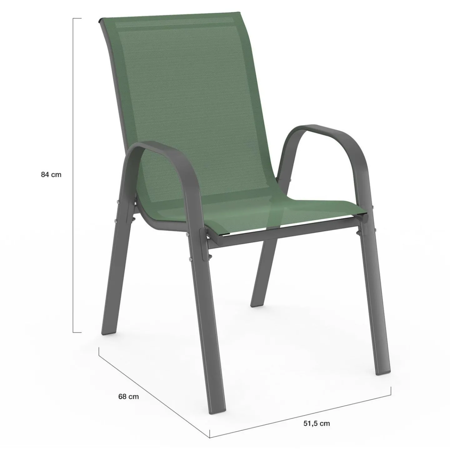 Salon de jardin vert olive avec table 190 cm et 8 chaises empilables*IDMarket Sale