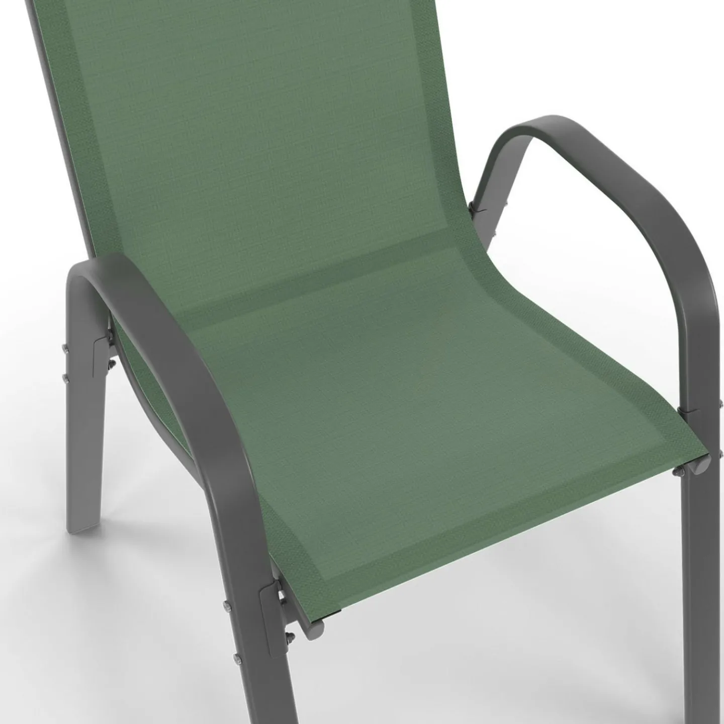 Salon de jardin vert olive avec table 190 cm et 8 chaises empilables*IDMarket Sale