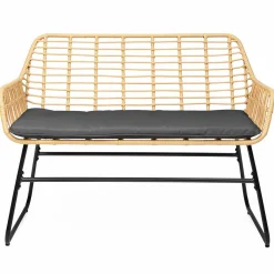 Salon d’extérieur en résine tressée façon rotin et acier noir*IDMarket Sale