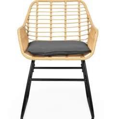 Salon d’extérieur en résine tressée façon rotin et acier noir*IDMarket Sale