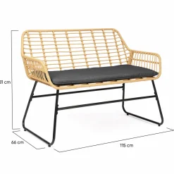 Salon d’extérieur en résine tressée façon rotin et acier noir*IDMarket Sale