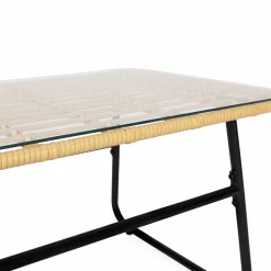 Salon d’extérieur en résine tressée façon rotin et acier noir*IDMarket Sale