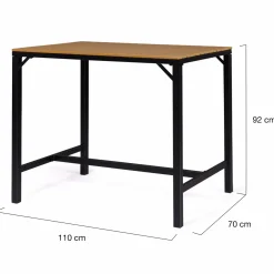 Salon haut de jardin bar d'exterieur design industriel effet bois et noir*IDMarket Best